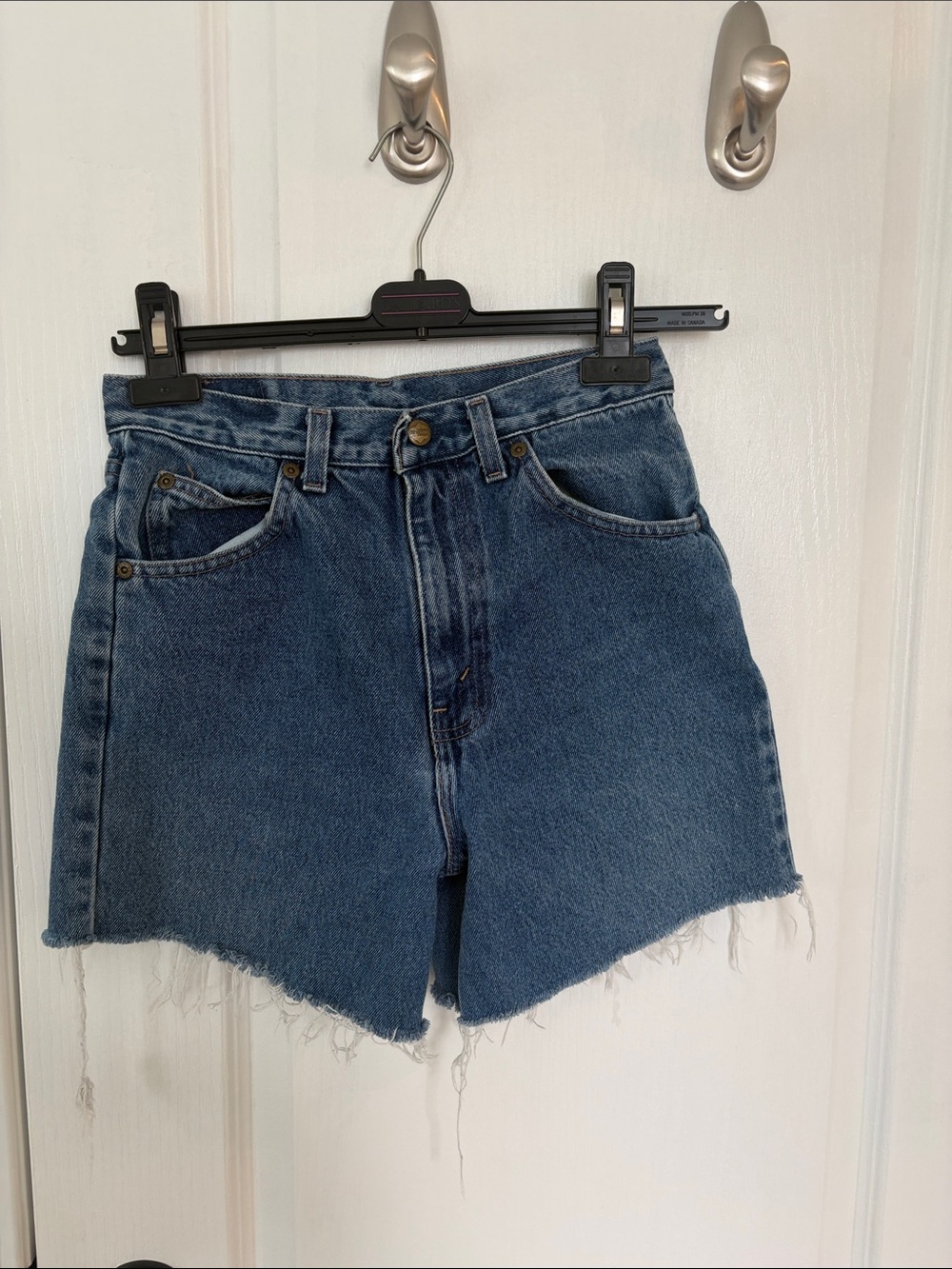 High-Rise Blue Denim Cutoff Shorts